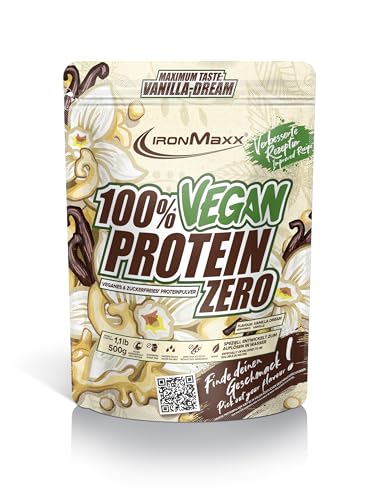 100% Vegan Protein Zero Protein Pulver ohne Zucker 500g Vanilla Dream - Leckerer High Protein Shake mit 22g Proteinen aus 4 Eiweißquellen