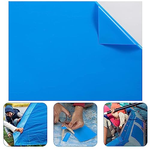 XZEIT Selbstklebende Reparaturflicken Pool für Schwimmbecken, PVC Pool Reparaturset, Selbstklebend Unterwasser Reparatur Pool Flicken für Wasserbett Schwimmbäder Aufblasbares Boot (Blau)