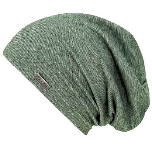 WEROR Herren Damen Beanie Strickmütze Mütze Longbeanie Slouch WEROR-428.1 (Einheitsgröße, Grün)