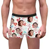 Personalisiert Herren Unterhose - Boxershorts mit Gesicht Foto Lustige Unterwäsche Personalisierte Geschenke Für Männer Geschenke Jahrestag Valentinstag, Weihnachten, Geschenke für Freund und Ehemann