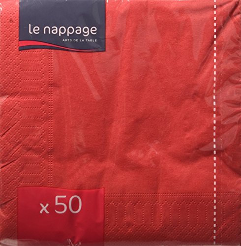 LE NAPPAGE 50 Servietten, aus Watte, 33 x 33 cm, 2-lagig, FSC Rot, Zellulose, 33 x 33 cm