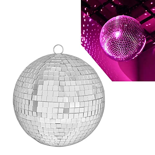 QINERSAW Ø20CM Spiegelkugel Silber Party DiscoKugel Spiegel Disco Ball Party Kugel Mirrorball zum Aufhängen für Party Karneval Geburtstag Mottoparty Weihnachten Schaumstoff