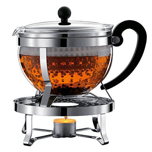 CHAMBORD SET: Teebereiter mit Plastikfilter, 1.3 l, mit Rechaud, Glänzend