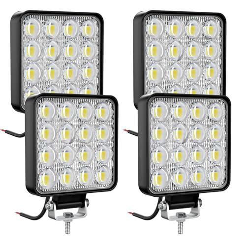 LED Arbeitsscheinwerfer 4PCS 72W Quadrat 3.3 Zoll scheinwerfer 12v 24V IP68 Wasserdicht Rückfahrscheinwerfer zusatzscheinwerfer auto für Bagger Traktoren Schlepper ATV Lkw