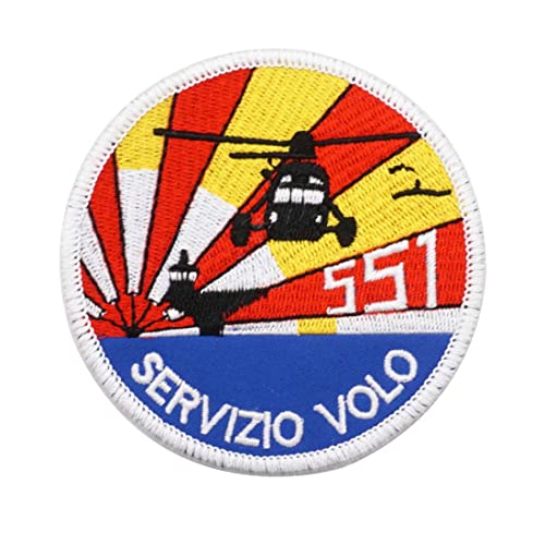2 Stück Flugservice Italien Militär bestickt Patch Abzeichen mit Haken und Schleife Backing