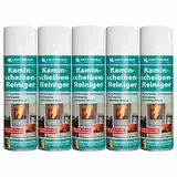 HOTREGA Kaminscheiben Reiniger, Hochleistungs-Aktivschaum-Reiniger für Glas, Kunststoffe, Metalle – Effektive Entfernung von Ruß, Fett, Öl (5x 300ml)