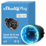 Shelly AZ Plug Schwarz, WLAN-betriebener Smarte-Steckdose, Leistingsmessung, 12 A, 2500 W, Frustration-Free Setup, Kompatibel mit Alexa, kein Hub Erforderlich, Geräteüberwachung, Fernsteuerung