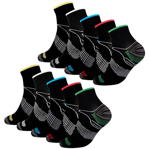 Belloxis 10 Paar Kompressionssocken Damen Kompressionssocken Herren Compression Socks Laufsocken Damen 39-42 Compression Socks Plantarfasziitis Socken Stützstrümpfe Sportknöchelsocken