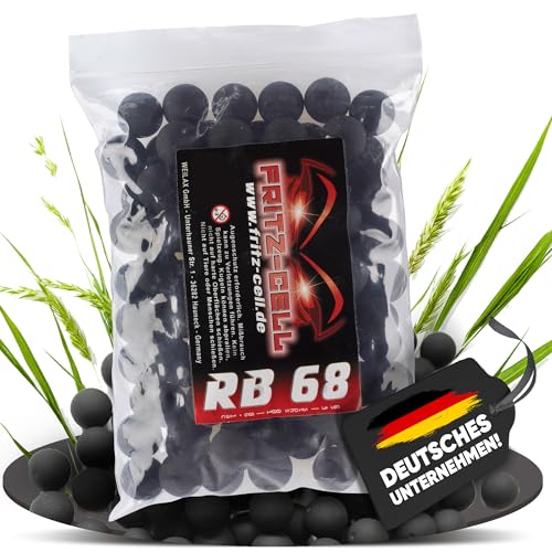 100 x Rubberballs Cal.68 Black Gummigeschosse Fritz-Cell kompatibel mit T4E HDS68