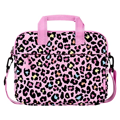 Choco Mocha 12.5 Zoll Kinder Tablet Tasche, Tablet Tasche Hülle für Fire HD 10 8, Fire 10 8 iPad, Kids Tablet Bag, Leopard-rosa