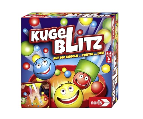 Noris 606064480 Kugelblitz, das blitzschnelle Actionspiel mit Lerneffekt in verschiedenen Spielvarianten, ab 4 Jahren