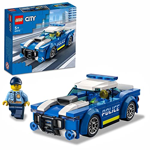 LEGO City Polizeiauto, Polizei-Spielzeug ab 5 Jahren, Geschenk für Kinder mit Polizisten-Minifigur, Abenteuer-Serie, kreatives Kinderspielzeug für Jungen und Mädchen 60312