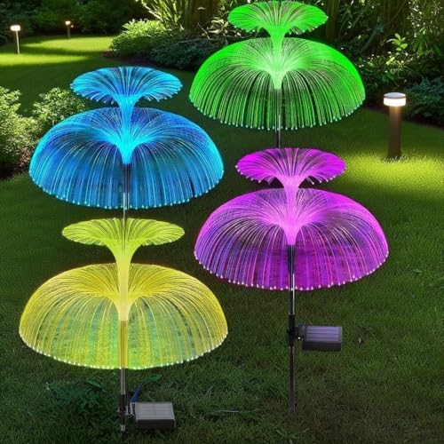 FIVAVA Solarlampen für Außen Garten 4 Stück,Solar Deko für Außen Garten IP65 Wasserdicht,LED Gartenbeleuchtung Solar,Gartenleuchten für Außen Balkon