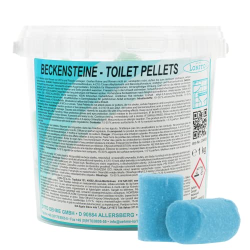 Lorito Beckensteine für Urinal, 1kg Urinalsteine mit Duft nach Ocean, Lufterfrischer Toilette, WC, Urinal und Pissoir, Pissoirsteine für angenehmen Duft