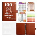 Money Challenge Binder - A5 Budget Binder - Motivationsprozess zum Sparen von 5050 Dollar für Reise, Geld, Schulden bezahlen, Geburtstagsgeld