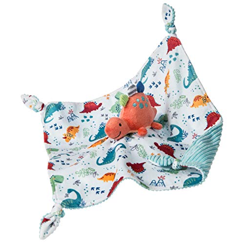 Mary Meyer Pebblesaurus Stuffed Animal Security Blanket, 33 x 33-Centimetres, Coral Dinosaur