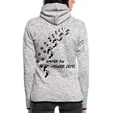 Spreadshirt Immer An Meiner Seite Hund Pfoten Spruch Frauen Kapuzen-Fleecejacke, L, Hellgrau meliert