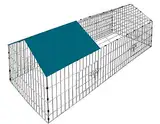 CADOCA® Freilaufgehege 180x75x75cm Sonnenschutz Auslauf Garten Kaninchenstall Hasenstall Kleintierauslauf Dachstoff Grün