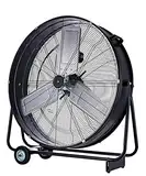 Be Cool Industrie-Windmaschine 75cm BCIWM75CM – Fahrbarer Trommelventilator, Ø 75 cm (30"), 300 Watt, Vollkupfermotor, 2 Geschwindigkeiten, Aluminium-Rotorblätter, Spinnennetz-Schutzgitter, schwarz