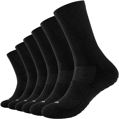 TIBISI Socken Herren Damen Wandersocken Arbeitsocken Sportsocken Tennissocken Laufensocken Baumwolle Atmungsaktiv 5/6 paar