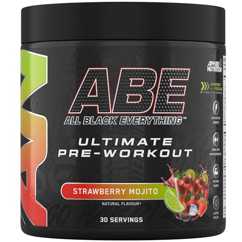 Applied Nutrition ABE Pre Workout Pulver - Pre Booster für Energie & Leistung mit Citrullin, Kreatin Monohydrat, Beta Alanin (375 g – 30 Portionen) (Strawberry Mojito)