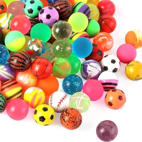 50 Stück Flummis, Flummies für Kinder, 25 mm Gummiball Klein, Sprungbälle, Springball, Geeignet für Mädchen und Jungen Kindergeburtstagsgeschenke, Partygeschenke, Urlaubsfüller, Lernbelohnungen