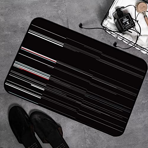 Memory Foam Badezimmer- 40 x 60 cm,Modernes abstraktes Liniendesign von Glitch-Elementen, die wie ein Fernsehsignal-Fehler-Videospiel-,Badteppich Saugfähige Rutschfester Badvorleger Waschbar Badematte