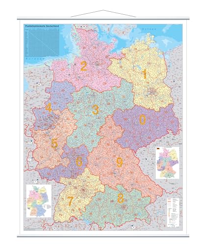 FRANKEN Kartentafel Deutschland, 1:760000, beschreibbar, trocken abwischbar, mit Metallleisten, rollbar, zur Wandbefestigung, 97 x 137 cm, KAM400