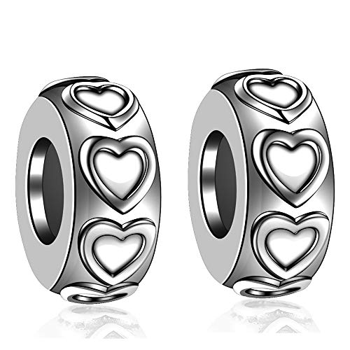 LOVANS 2 PCS 925 Sterling Silber Gummi Spacer Stopper für DIY Armbänder