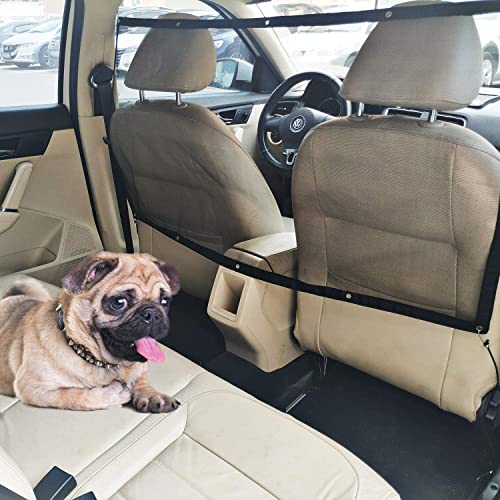 STARROAD-TIM Hunde Auto Barriere Fahrzeug Haustierbarriere Rücksitz Mesh Dog Car Divider Net mit Seil einstellen und Haken geeignet für SUV-Pickup und Kleinwagen (110 x 60 cm)