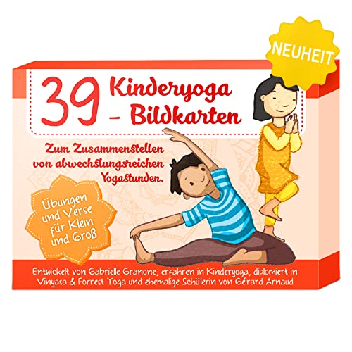 Kinderyoga Bildkarten, 39 Yogakarten mit Bildern und Reimen, Yoga Karten für Kinder, Yoga Übungen anschaulich erklärt