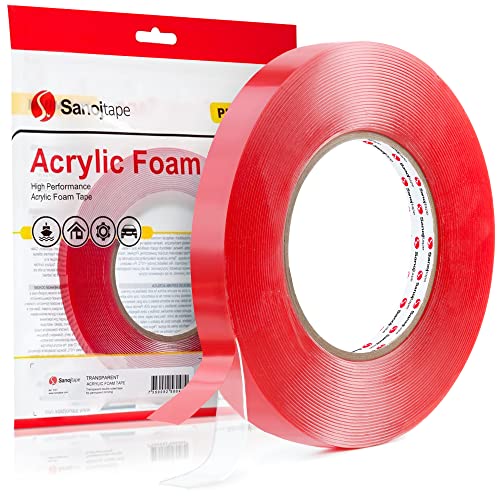 Sanojtape Doppelseitiges Klebeband Extra Stark Transparent 12mm x 10m Nano Double Sided Tape Klebeband Starkes Montageband Klar Auto LED Acryl Gel