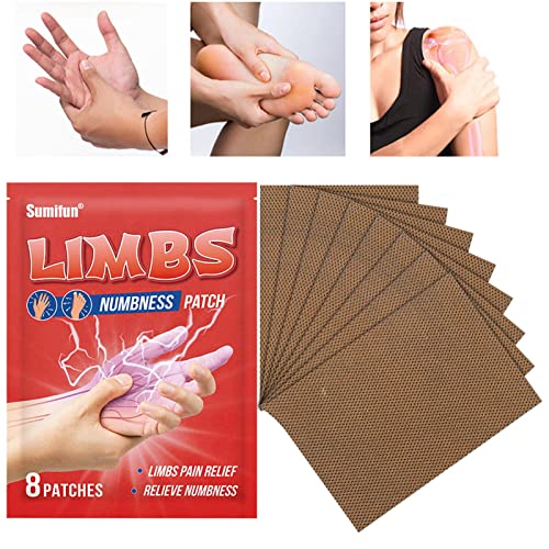 Fulenyi Ferninfrarot-Patch, 8 Stück Glieder-Relief-Patch, Finger-Taubheits-Patch Zeh-Hand-Muskelkater-Massage-Pflege-Schenkel-Krämpfe-Leidens-Linderungs-Kräuter-Iatrical-Gliedmaßen-Betäubungs-Patch