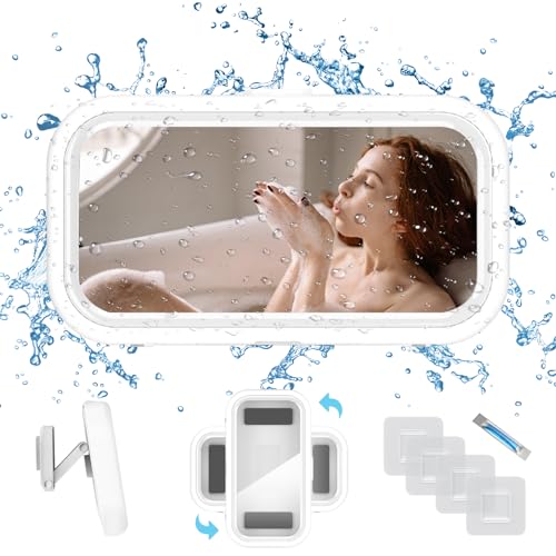 Myiosus Mobile Phone Holder for Shower - Handyhalterung Dusche, 480° Adjustable Shower Holder for Bathroom and Kitchen, Self-Adhesive Wall Mount for Mobile Phones Smaller Than 7 Inches (Weiß)