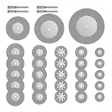 32 Stück Diamant-Trennscheiben, Mini-Kreissägeblatt, 16/20/22/25/30/40/50/60 mm, Dremel-Dreh-Werkzeuge für Edelstein, Glasstein, mit 4 Dornen