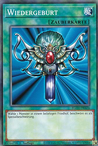 EGO1-DE024 - Wiedergeburt - Common - Reprint - Deutsch - Egyptian God Deck: Obelisk der Peiniger - mit LMS Trading Fieldcenter-Karte Yugioh