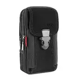 Gürteltasche Herren Multifunktionale Gürtel Handytasche Große Smartphone Tasche Handygürteltaschen Belt Bag Gürtel mit Karabiner Arbeit Taktische arbeitstasche Tasch für Wandern, Camping (Schwarz)