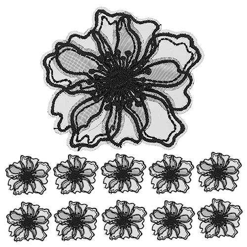 SEWACC 10 Stück Banner Patches für Kleidung Blume Nähen auf Applikationen Beschriftung Aufkleber Spitze Blumen Bügelapplikationen Kleidung Nähen Patch Spitze Patches Nähen auf Motiv Braut Organza