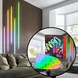 BRILONER - Pimp your Panel LED Strip Erweiterungsset, RGB bunte Lichtfarben, Fernbedienung, LED Streifen, Leiste, Zimmer Deko, Band, Zubehör Akustikpaneele, Lichtleiste, 2,6m, Weiß