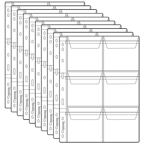 Uncle Paul 60 Taschen-Münzblätter – 6 Gitter/Seite, durchsichtiger Münz-Medaillenhalter, Stempel, Währungsschutz, Münzsammelzubehör, 10 Blatt CS03006