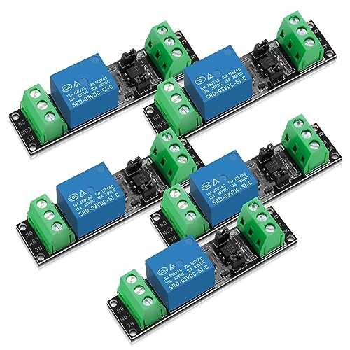 3V Relais Power Switch Board,APKLVSR 1-Kanal Optokoppler Modul Opto-Isolation-High-Level-Trigger,5 Stücke 1-Kanal-Relais 3V Modul für IOT ESP8266-Mikrocontroller-Entwicklungsplatine