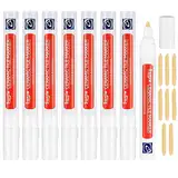 Fugenstift Weiß, 8 Stück Fugenweiß Stift für Fliesen im Badezimmer, Fugen Reparatur Stift mit Ersatzspitze, Reparaturstift für Fliesen Wand Bodenfliesenfuge Boden Küchen und Badezimmern