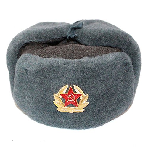 RUSSISCHE FELLMÜTZE Wolle, SCHAPKA USCHANKA, WINTERMÜTZE MILITÄRMÜTZE DER SOWIETISCHEN Armee - Größen verfügbar: 60(XL)