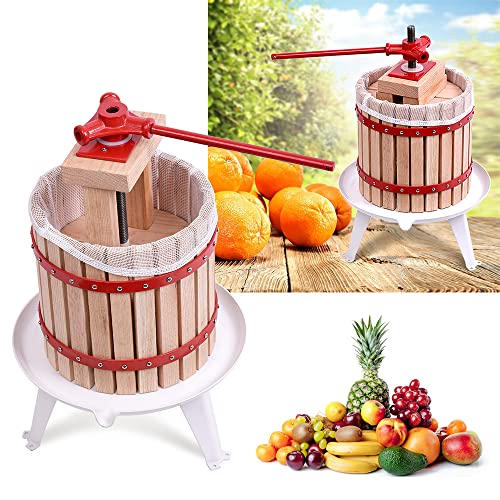 UISEBRT 12 Litter Obstpresse Saftpresse Apfelsaftpresse Beerenpresse Weinpresse manuell Spindelpresse inkl. Pressnetz, für frisch gepresste Obstgeschäfte Familienfeiern Weinbereitung(12L)