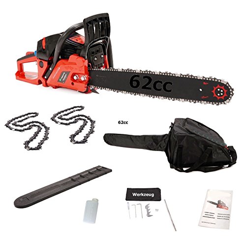 TIMBERPRO Kettensäge Benzin Säge 62 cm³, Leistung 3,6 PS, Sägeblatt 50 cm EU II Abgasnorm