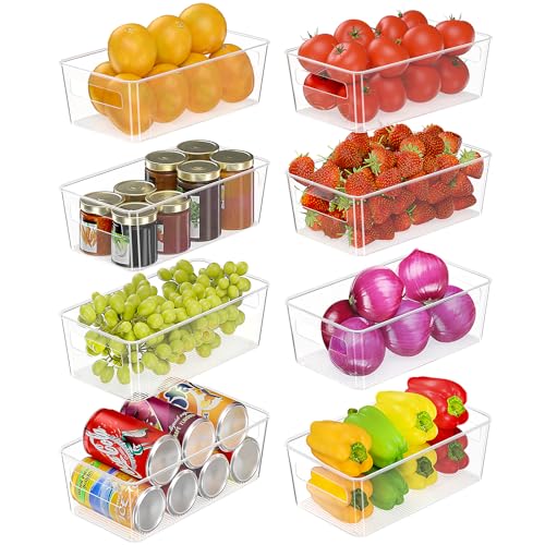 GoMaihe Kühlschrank Organizer Set 8er: Spülmaschinenfest, BPA-Frei, Durchsichtig Fridge Organizer