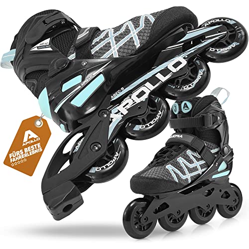 Apollo Inliner Air Flow X2 mit Schnellschnürung | Inliner Damen mit Fast Entry Form | Inline Skates ergonomisch gepolstert | Inliner Herren mit edler Alu Schiene | ABEC 7 Kugellager | Größen 37-45