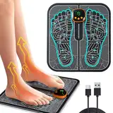 Neu Fussmassagegerät EMS Fußmassagegerät, USB Tragbare Foot Massager Intelligente Massagematte mit 8 Modi 19 Einstellbare Frequenzen für die Durchblutung Muskelschmerzen