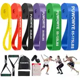 Resistance Bands Set, 6 verschiedene Stufen von Fitnessbänder mit Türanker, Griffen, Schutzhülle, Tragetasche und Trainingsanleitung, Widerstandsbänder für Fitness/Yoga/Krafttraining für Männer Frauen