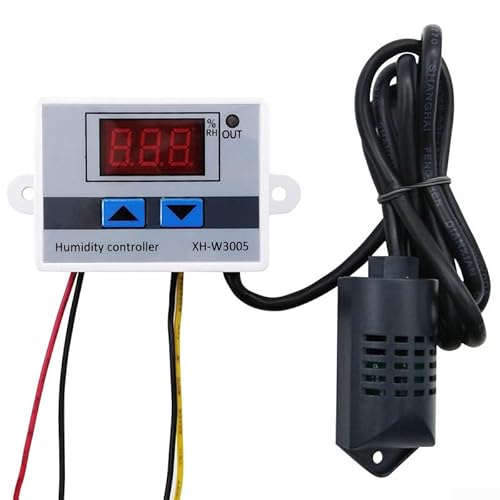 Entgoinggo Feuchtigkeitsregler, digitaler Feuchtigkeitsregler, Hygrometer mit Feuchtigkeitssensor, Heizung, Kühlung, Thermostatmodul für verschiedene Anwendungen (220 V)